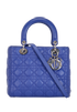 Medium Lady Dior, &pound;1,600, Handbags, Blue, Leather, Front view